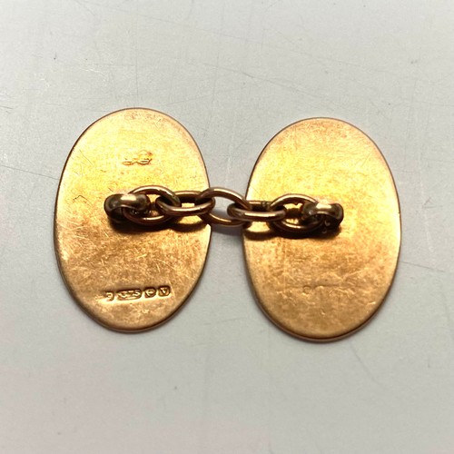 898 - Single 9ct gold cufflink. 3.8g.