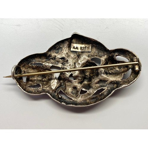 911 - Norwegian 830 silver Brooch by AR (Anthonius Frisch).