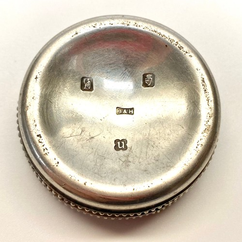 914 - Irish sterling silver Christian (Pyx) host box IHS engraved on the lid. Dublin 1928 Hopkins & Hopkin... 