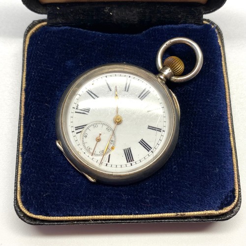 941 - Ladies sterling silver pocket watch with a Swiss movement (Working order)