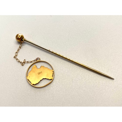 957 - 9ct gold Australian Federation stick pin.