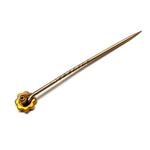 960 - High quality gold Victorian stick pin with diamond.