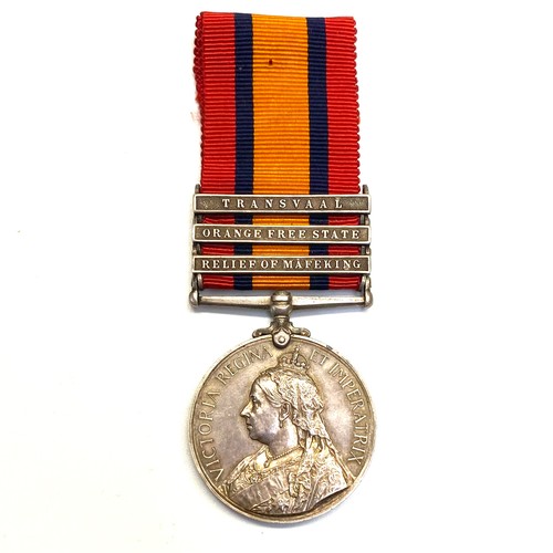 993 - Queens South Africa Medal awarded to 2678 P Brennan South Africa Light Horse 3 Bars Transvaal, Orang... 