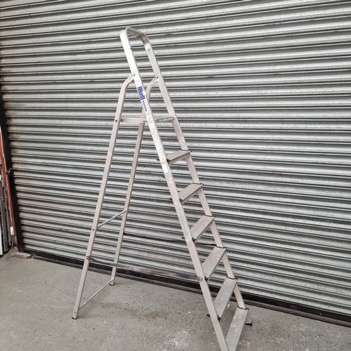 57 - Abru set of aluminium step ladders.