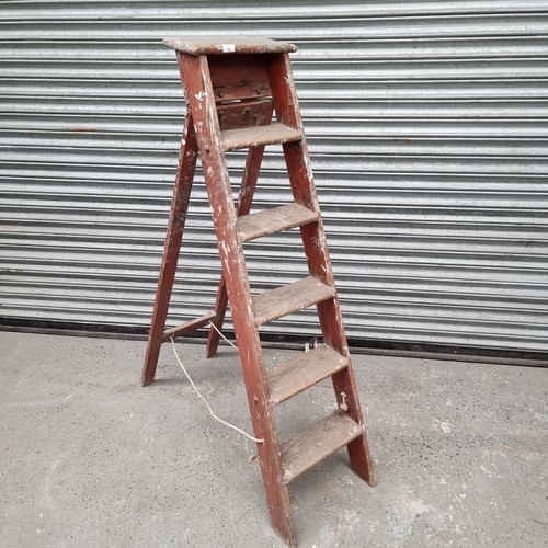 74 - Set of vintage wooden set ladders.