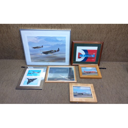 167 - Spitfire prints and red arrow first-day covers.