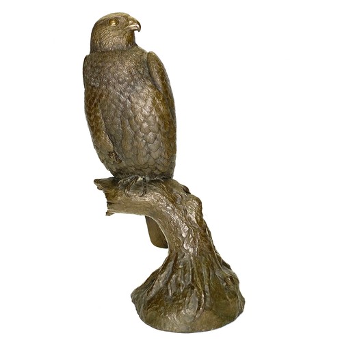 662 - Large Bronzed hawk signed 'Dulk 79' 35cm.