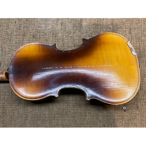 222 - Antique violin labelled 