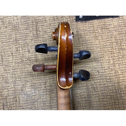 222 - Antique violin labelled 