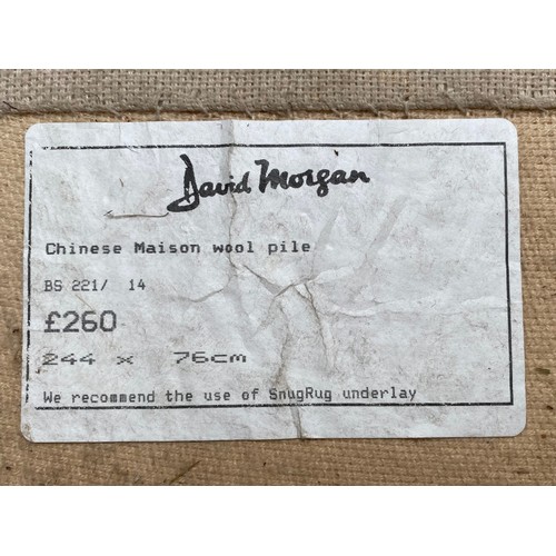 238 - Three small household rugs including David Morgan ' Chinese Maison wool pile' runner rug .