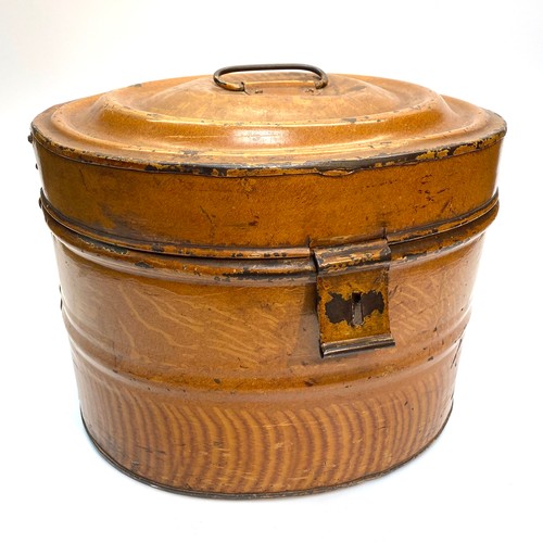 Vintage metal hat box.