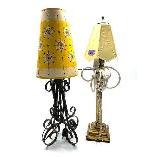 503 - Two vintage table lamps . One is pre 1962 with 1950s lamp shade.