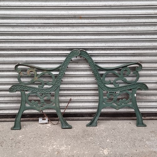 302 - Set of cast iron bench ends.