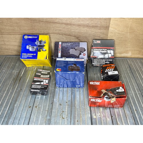 317 - Boxed car parts including brake pads ,oil filters and wheel bearing kit . ( car make not specified )... 