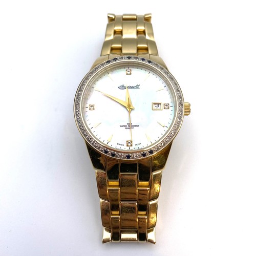 511 - Boxed Ingersoll Gems men's watch with a , mother of pearl face , diamonds around the bezel and Swiss... 