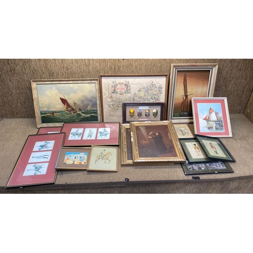 355 - Collection of framed prints and paintings.