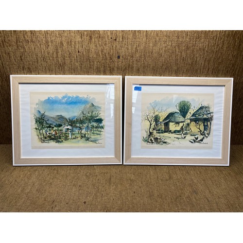 1290 - Pair of Philip Bawcombe water colour paintings 58cm x 48cm.