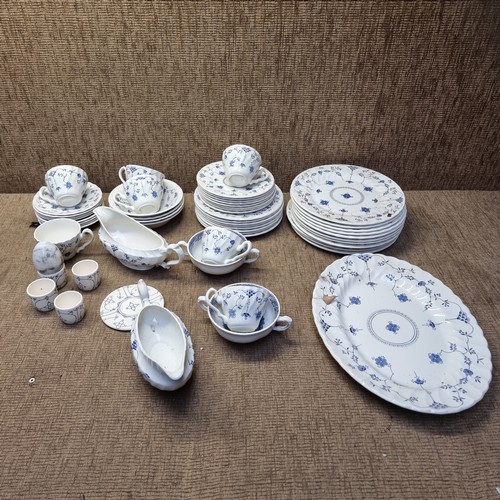 360 - Blue and white Royal Tudorware part tea set.