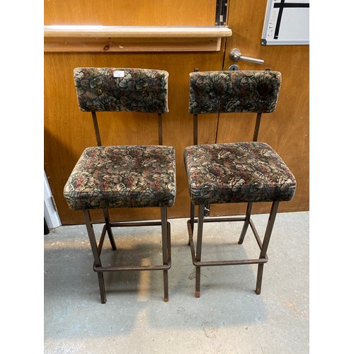 10 - Two vintage tall standing bar seats.