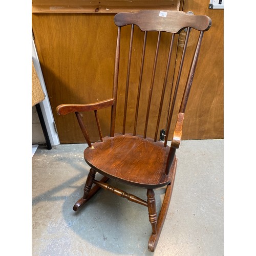 12 - Dark oak rocking chair.