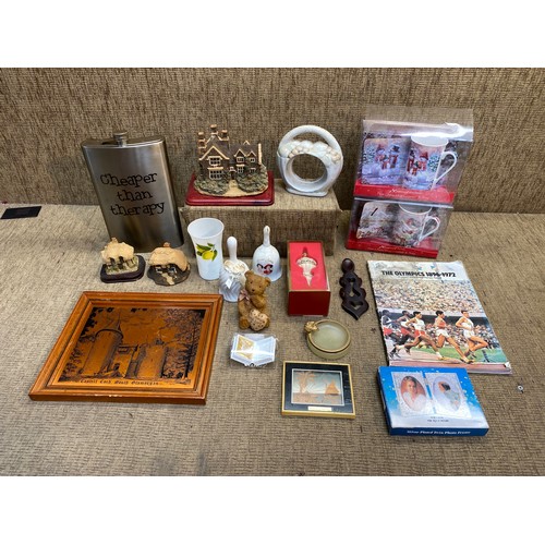 20 - Collectible and household items including vintage 'The Olympics 1896 - 1972' book with signatures in... 