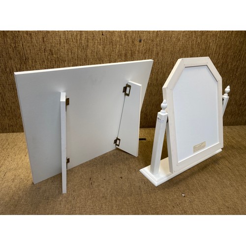 36 - Two white dressing table mirrors.