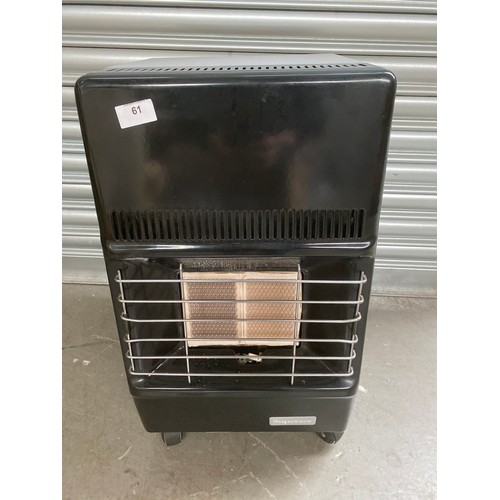 61 - Gas heater with gas bottle.