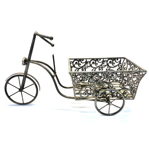 1053 - Vintage metal bike and cart ( 60 cm long ).