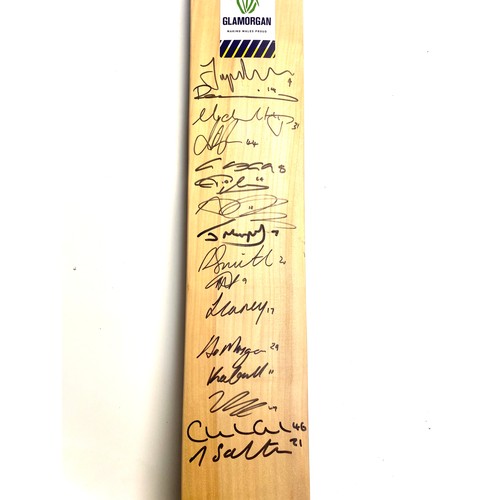 1053B - Signed Glamorgan Cricket bat signed by all the squad 2017-2018 season.