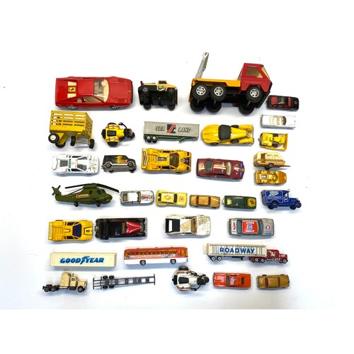 664 - Collection of mixed playworn diecast vehicles including Burago and Majoette.