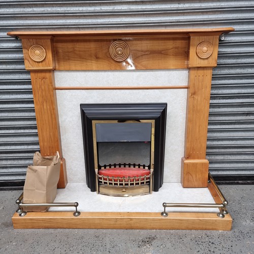 108 - Modern Fire surround and Hearth with a electric fire and coal.