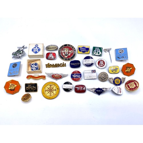 1072 - Selection of vintage car and motorcycle badges some enamelled including. Royal Enfield, Norton and M... 