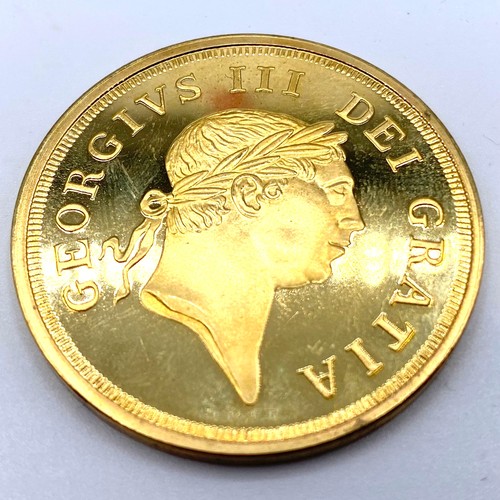 1263 - George III 1813 military Guinea Reproduction 22ct gold plate on 925 silver.