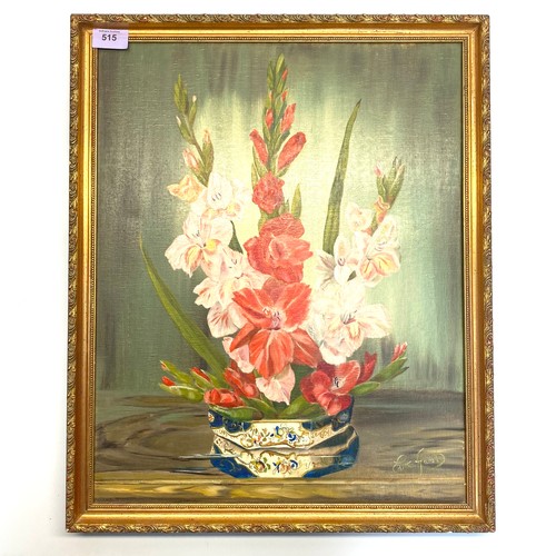 515 - A Framed oil on canvas framed still life painting Signed Edith Guest.