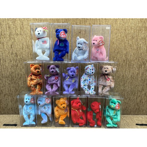675 - Collection of cased TY beanie Babies.