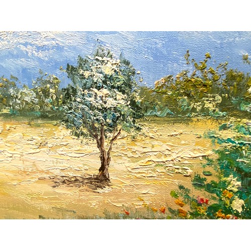 1504 - Oil on canvas landscape painting signed Bousquet 106cm x 75cm.