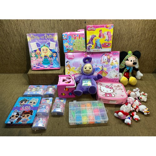 157 - Selection of toys including Boxed Disney princess dress designer.
