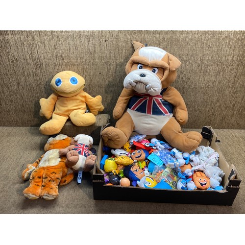 160 - Selection of collectable soft toys including Smurfs and Rainbows Zippy.