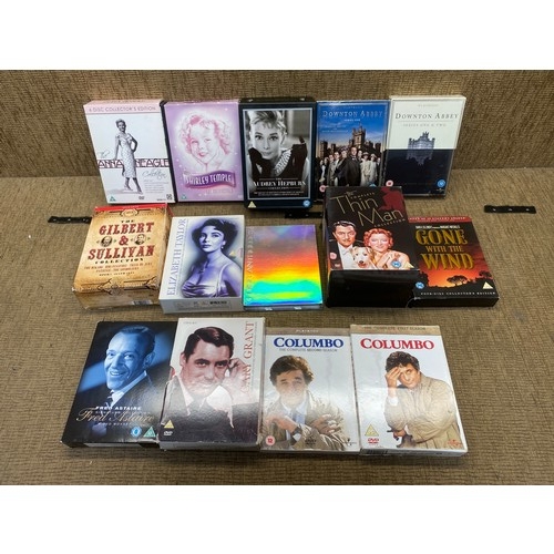 51 - DVD box sets including Downton Abby season one and two and ‘The Audrey Hepburn collection’.