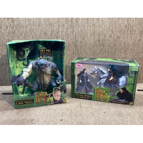 704 - Boxed Toybiz lord of the rings 'The fellowship of the ring' figures including Cave Troll and Deluxe ... 