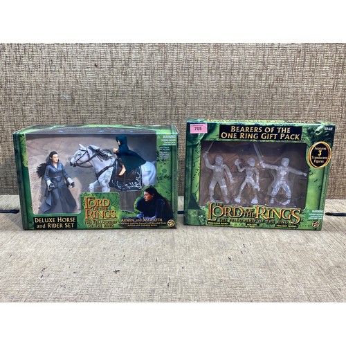 705 - Boxed Toybiz lord of the rings 'The fellowship of the ring' figures including Deluxe horse and rider... 