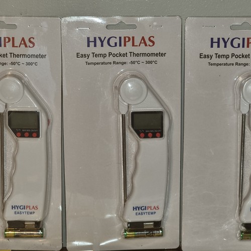 208 - Collection of 9 digital Hygiplas cooking thermometers and 12 bath thermometers all retail packaged.