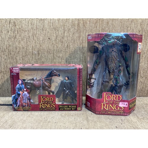 714 - Toybiz Lord Of The Rings The Two Towers 2 boxed figures including Treebeard the talking Ent and Delu... 