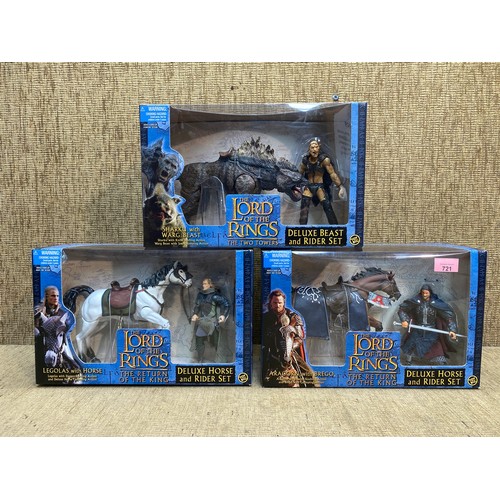 721 - 3 Toybiz 'Lord Of The Rings The Return of the king' Deluxe beast/ Horse rider figures sets including... 
