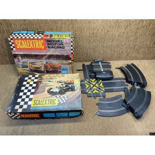 728 - Two vintage Scalextric set one set has cars one doesn't.