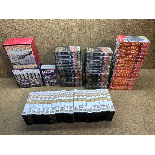 271 - WW2 VHS sets including Adolf Hitler's Third Reich , World War 2 video collection and Battle for the ... 