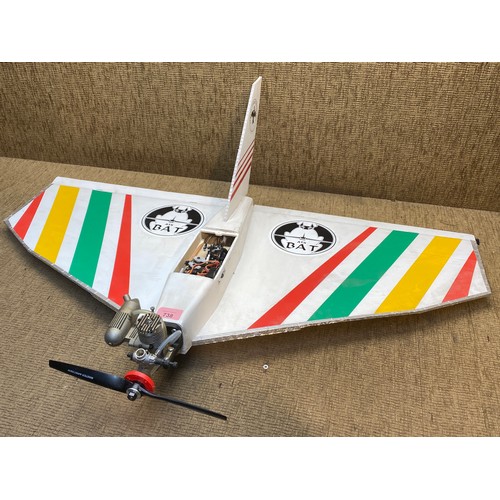 738 - Large ATS BAT Radio controlled aircraft with Nitro engine (No Controller).