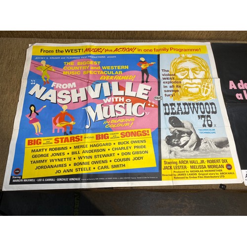 1131 - 2 original vintage movie posters (76x101 cm ) including 'From Nashville with Music' and 'A Date with... 