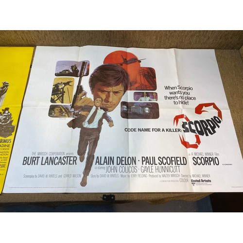 1132 - 2 original vintage movie posters including Boxcar Bertha (101 x 76 cm) and Scorpio (100 x 77cm).