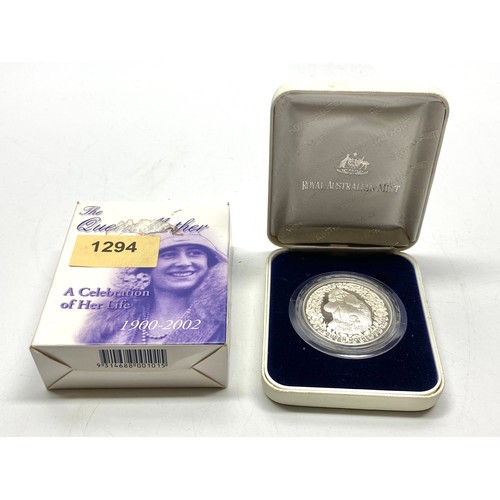 1294 - Fine Silver 5 Dollars. The Queen Mother 